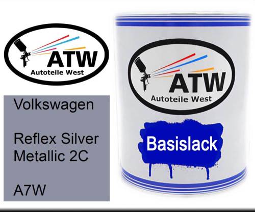 Volkswagen, Reflex Silver Metallic 2C, A7W: 1L Lackdose, von ATW Autoteile West.